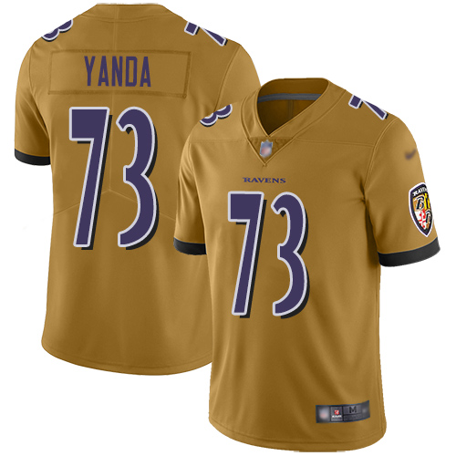Baltimore Ravens Limited Gold Men Marshal Yanda Jersey NFL Football 73 Inverted Legend